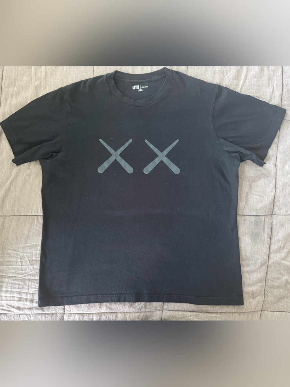 Uniqlo Black Short-Sleeve Tee with Double X Graphic